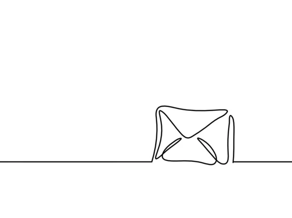 Papierumschlag Als Linienzeichnung Auf Weißem Hintergrund — Stockvektor
