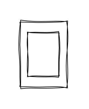 Resim için arkaplan olarak beyaz üzerine çizgi çizimi olarak soyut çerçeve