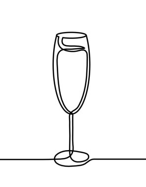 Beyaz arkaplanda şarap kadehi çizimi