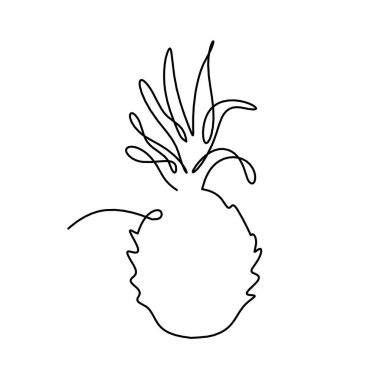 Beyaz arkaplanda ananas çizimi