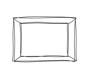 Resim için arkaplan olarak beyaz üzerine çizgi çizimi olarak soyut çerçeve