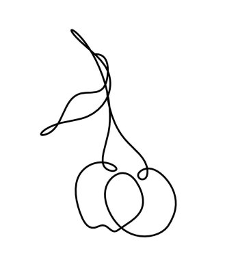 Beyaz arkaplanda kiraz rengi çizimi