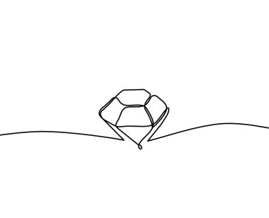 Beyaz arkaplanda sürekli çizgiler olarak soyut kristal