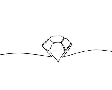 Beyaz arkaplanda sürekli çizgiler olarak soyut kristal