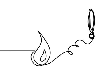 Beyaz arkaplanda çizgi çizimi olarak ünlem işaretli soyut damla