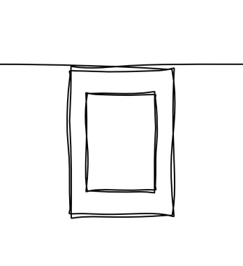 Resim için arkaplan olarak beyaz üzerine çizgi çizimi olarak soyut çerçeve