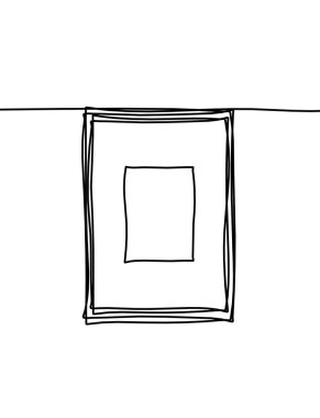 Resim için arkaplan olarak beyaz üzerine çizgi çizimi olarak soyut çerçeve