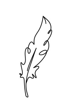 Soyut tüy silueti beyaz üzerine çizgi çizer gibi