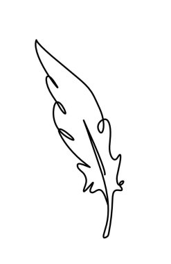 Soyut tüy silueti beyaz üzerine çizgi çizer gibi