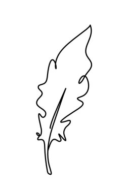 Soyut tüy silueti beyaz üzerine çizgi çizer gibi