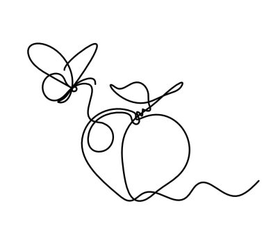 Beyaz zemin üzerinde kelebek olan kayısı çizimi (şeftali, nektarin, erik)