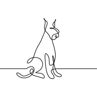 Soyut köpek silueti beyaz üzerine çizgi çiziyor