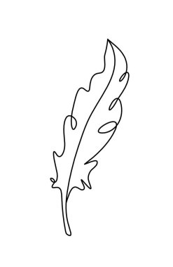 Soyut tüy silueti beyaz üzerine çizgi çizer gibi
