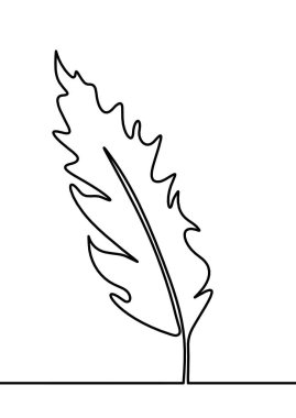 Soyut tüy silueti beyaz üzerine çizgi çizer gibi