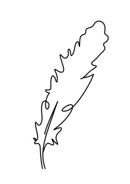 Soyut tüy silueti beyaz üzerine çizgi çizer gibi