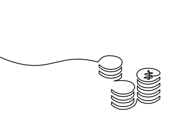 Abstrakte Münzen Als Durchgehende Linien Auf Weißem Hintergrund — Stockvektor