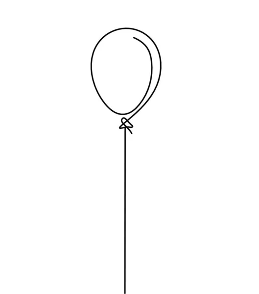 Abstraktní Vzduchový Balón Jako Čára Kreslení Bílém Pozadí — Stockový vektor