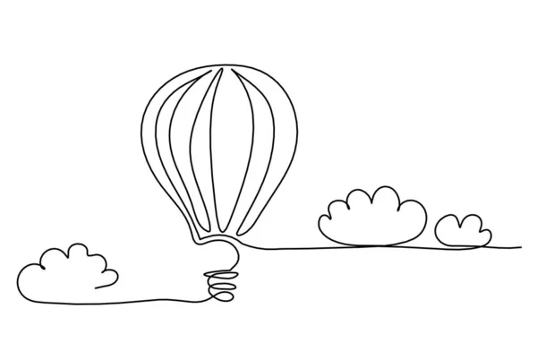 Ballon Air Abstrait Avec Nuages Comme Dessin Sur Fond Blanc — Image vectorielle