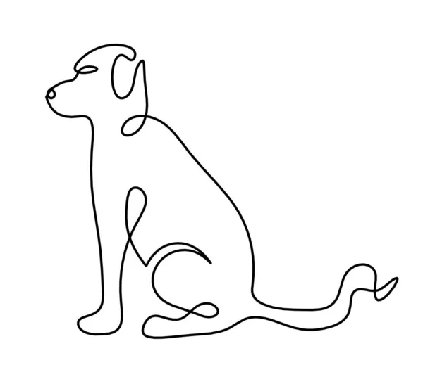Silhouette Abstract Dog Line Drawing White — Stock Vector