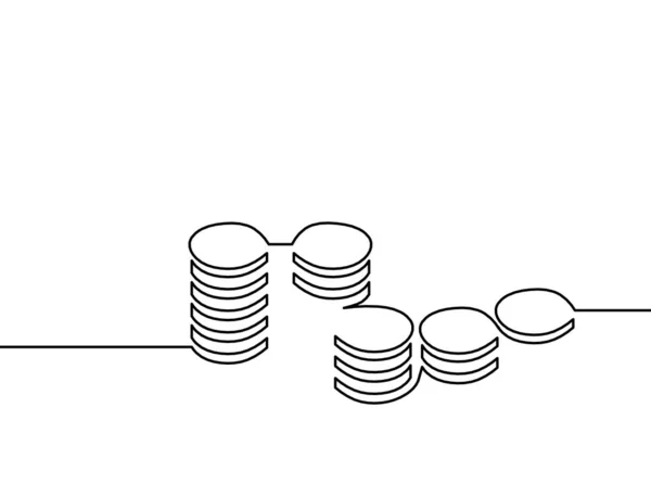 Moedas Abstratas Como Linhas Contínuas Desenhadas Sobre Fundo Branco —  Vetores de Stock