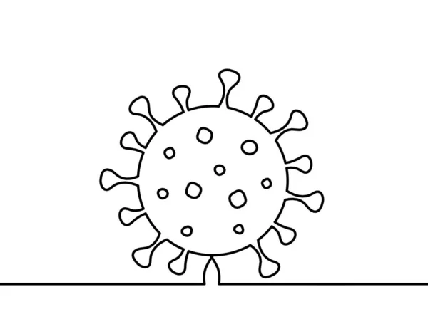 Segno Astratto Virus Corona Come Disegno Linee Sfondo Bianco — Vettoriale Stock