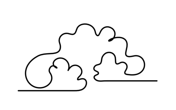 Abstract Clouds Line Drawing White Background — Stock Vector