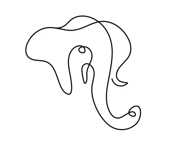 Sziluett Absztrakt Elefánt Mint Vonal Rajz Fehér — Stock Vector
