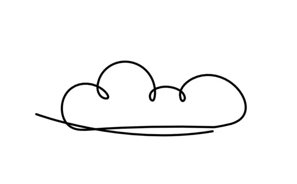 Nubes Abstractas Como Dibujo Línea Sobre Blanco Como Fondo — Vector de stock