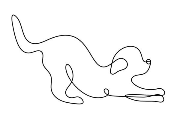 白線画としての抽象犬のシルエット — ストックベクタ