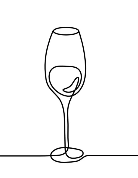 Desenho Linha Vinho Fundo Branco — Vetor de Stock