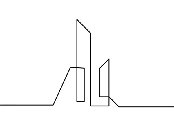 Arquitetura Abstrata Como Linhas Contínuas Desenhadas Sobre Fundo Branco — Vetor de Stock
