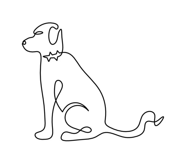 Silhouette Abstract Dog Line Drawing White — Stock Vector