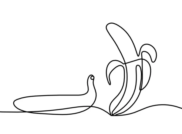 Малювання Лінії Банана Білому Тлі — стоковий вектор