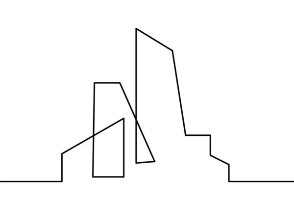 Arquitetura Abstrata Como Linhas Contínuas Desenhadas Sobre Fundo Branco —  Vetores de Stock