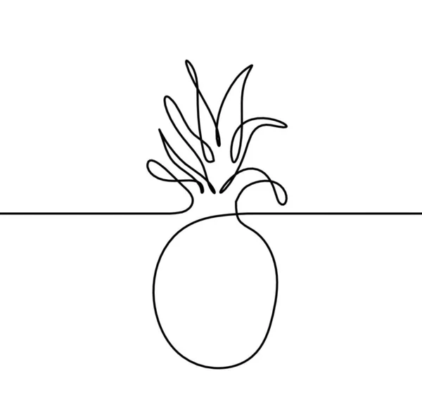 在白色背景上画菠萝线 — 图库矢量图片