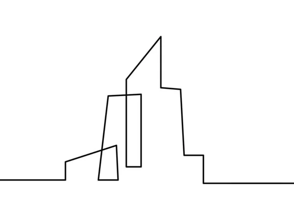 Arquitetura Abstrata Como Linhas Contínuas Desenhadas Sobre Fundo Branco —  Vetores de Stock