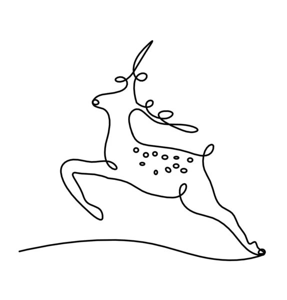 Silhouette Cervo Astratto Come Linea Disegnata Bianco — Vettoriale Stock