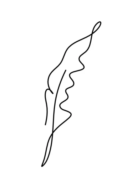 Silhouette Plume Abstraite Comme Dessin Trait Sur Blanc — Image vectorielle