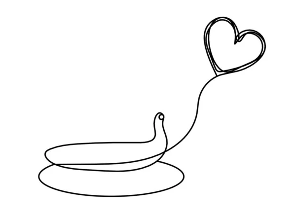 Рисунок Линии Банан Сердцем Белом Фоне — стоковый вектор