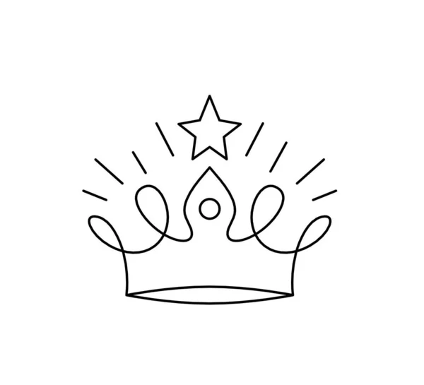 Corona Astratta Come Linea Disegno Sfondo Bianco — Vettoriale Stock