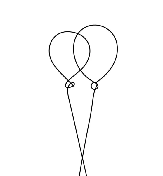白い背景に線画としての抽象的な空気気球 — ストックベクタ
