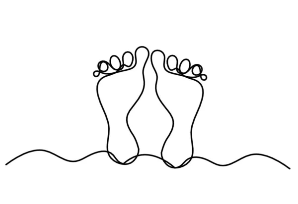 Силует Абстрактної Ноги Лінія Малюнка Білому — стоковий вектор