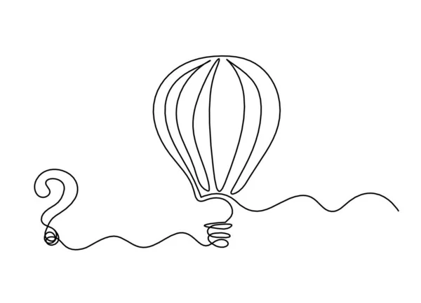 Abstraktní Vzduchový Balón Otazníkem Jako Kresba Čáry Bílém Pozadí — Stockový vektor