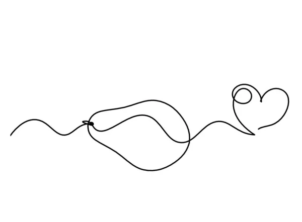 Ligne Dessin Avocat Avec Coeur Sur Fond Blanc — Image vectorielle