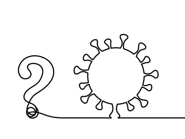 Signe Abstrait Virus Couronne Point Interrogation Comme Dessin Sur Fond — Image vectorielle