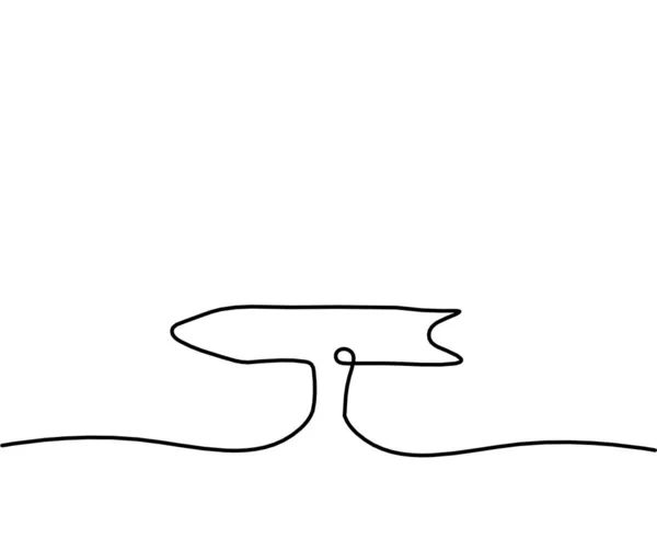 Анотація Безперервної Стрілки Лінії Малювання Знак Напрямку Білому Тлі — стоковий вектор
