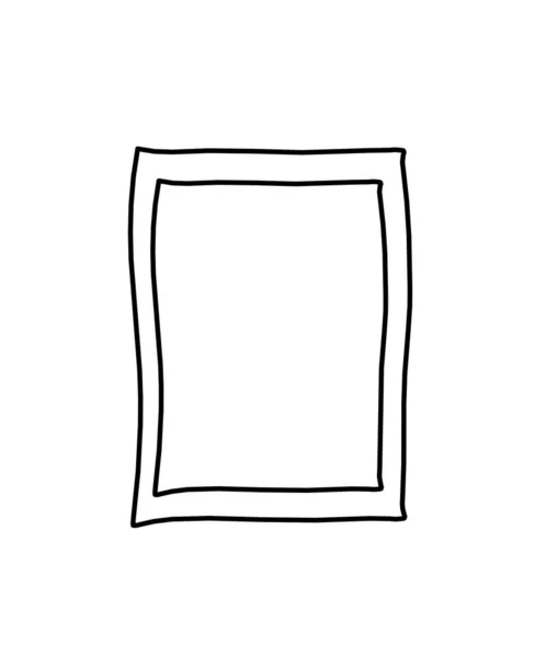 Abstraktní Rámec Pro Obrázek Jako Kresba Čáry Bílém Pozadí — Stockový vektor