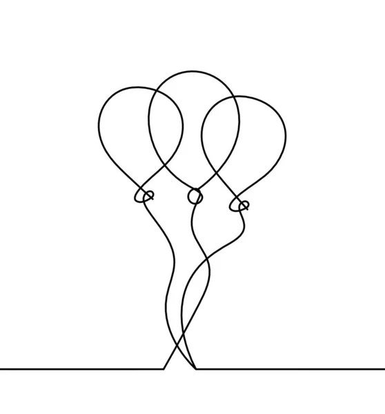 Abstrakter Luftballon Als Linienzeichnung Auf Weißem Hintergrund — Stockvektor