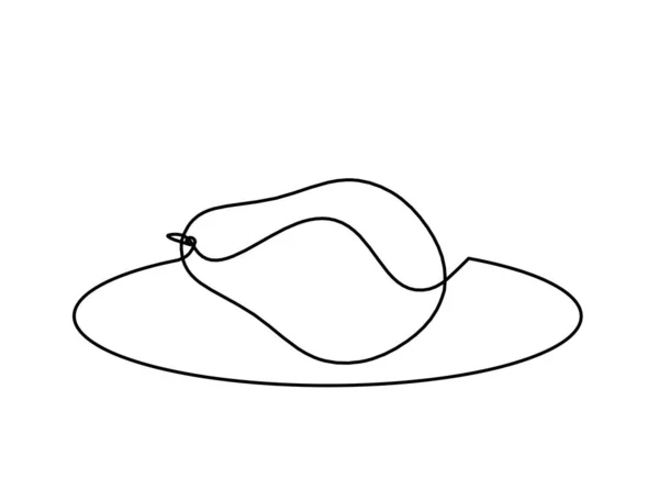 Малювання Лінії Авокадо Білому Тлі — стоковий вектор