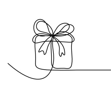 Beyaz arkaplanda sürekli çizgi çizimi olarak mevcut kutuyu özetle